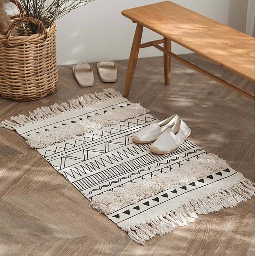 Amazon | ラグ コットン フリンジ ラグマット ベッドサイド 玄関マット Amazon | ラグ コットン フリンジ ラグマット ベッドサイド 玄関マット